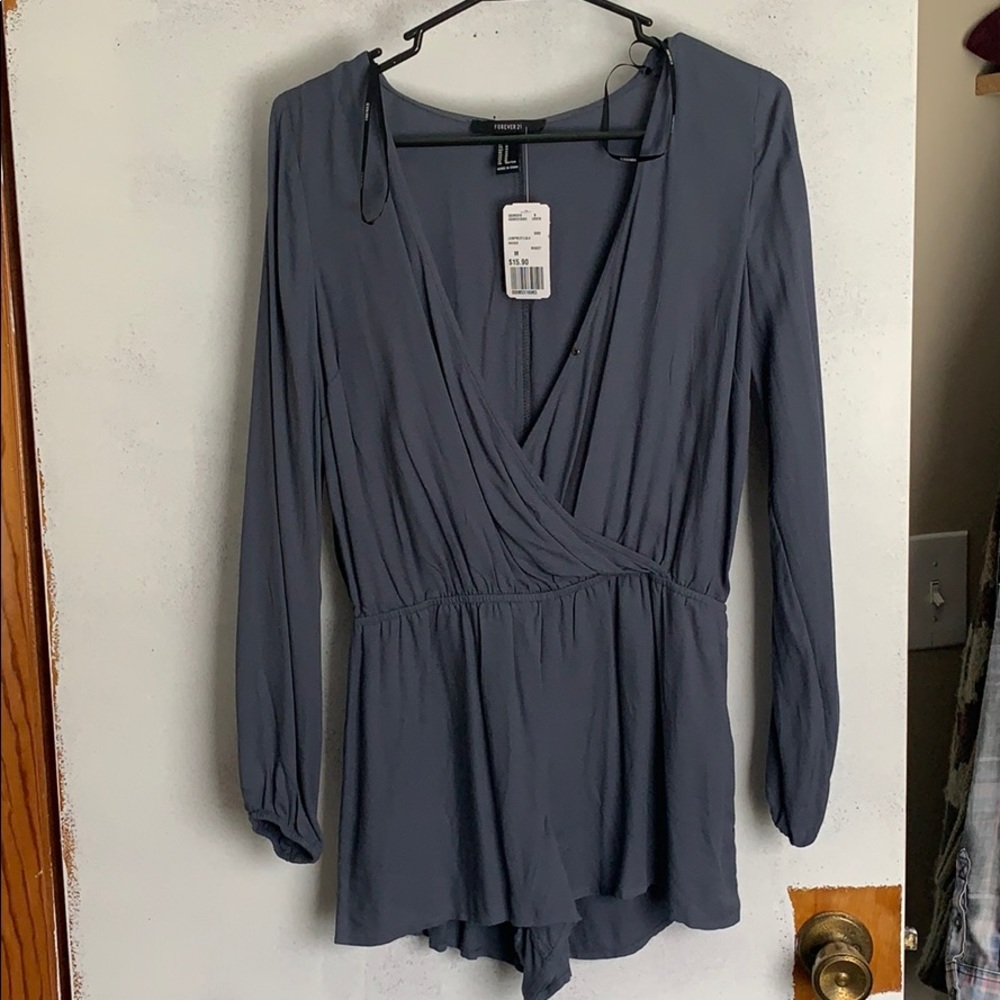 long sleeve romper forever 21 Med